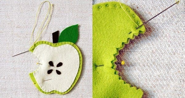 Сочные яблоки: подставочки из фетра