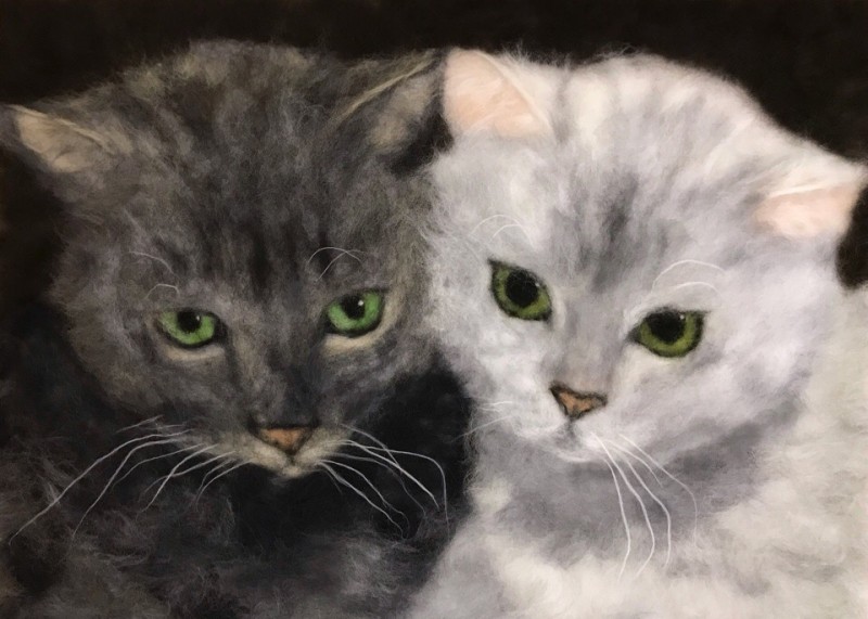 Животные в технике шерстяной акварели