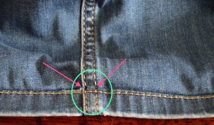 Как пройти толстый участок при подгибке низа джинсов