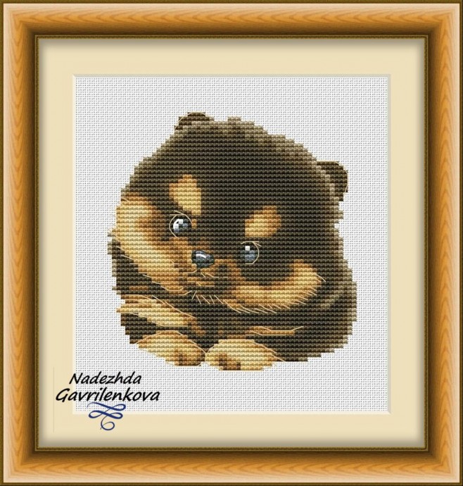 Милый щенок крестиком