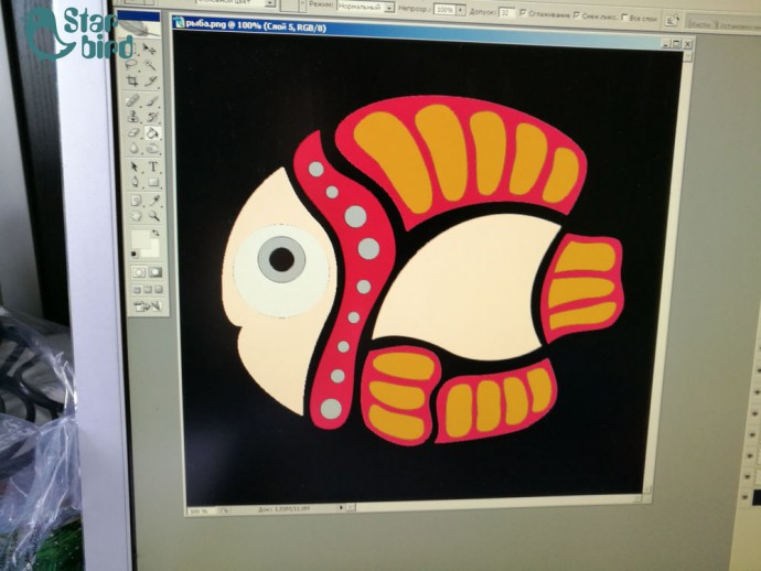 Аппликация в виде рыбки