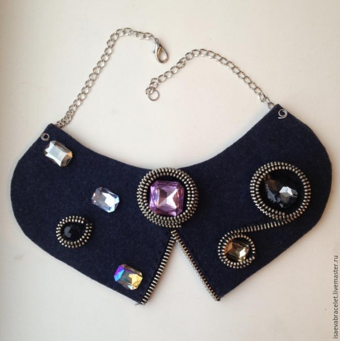 Фетровый декорированный воротник