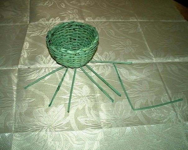 Декоративные чашки из газетных трубочек