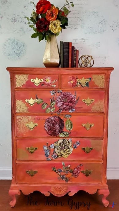 Цветочные варианты росписи мебели