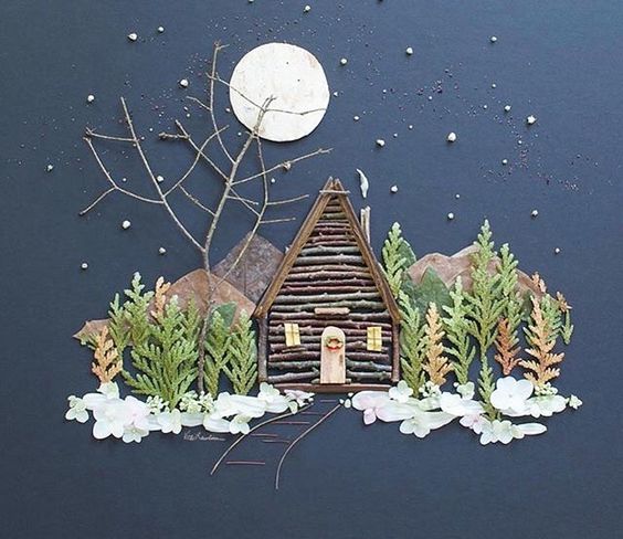 Красивые картины природными материалами