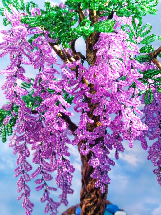 Восхитительное цветущее дерево из бисера