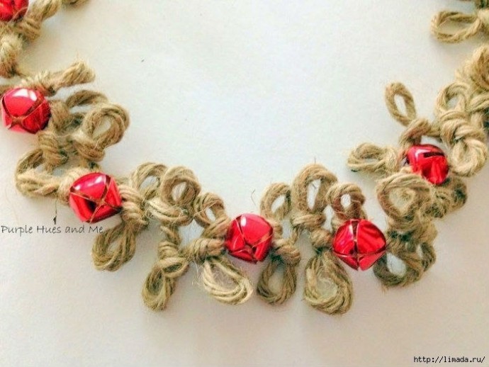 Простая гирлянда из джута в деревенском стиле