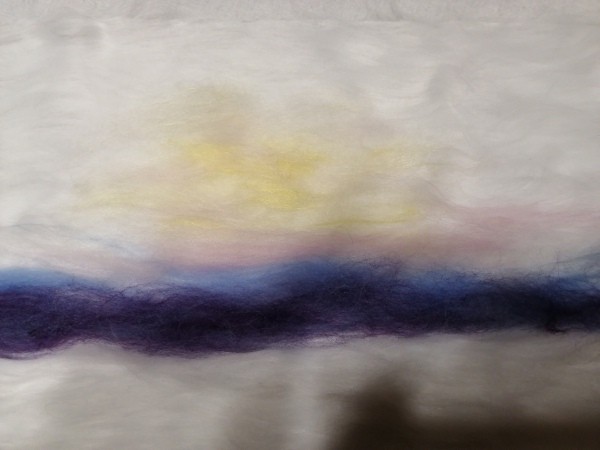 Шерстяная акварель "Зимний вечер"