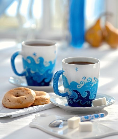 ​Морские волны на чашках