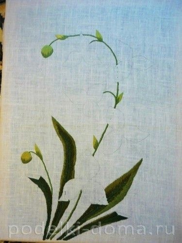 Объёмная вышивка "Орхидеи"