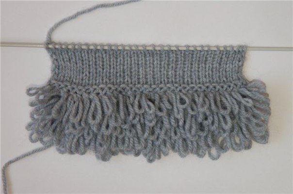 Узор спицами с имитацией меха