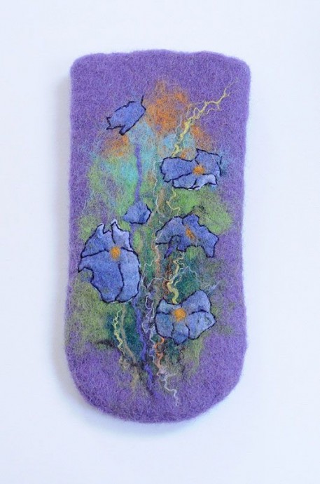 Чехлы для телефонов в технике шерстяной акварели: идеи