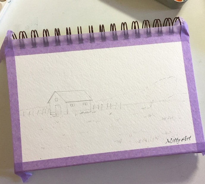 Рисуем простой пейзаж акварелью Рисуем простой пейзаж акварелью