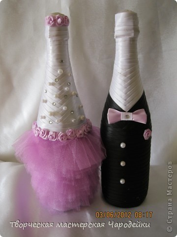 Свадебные бутылки: мастер-класс