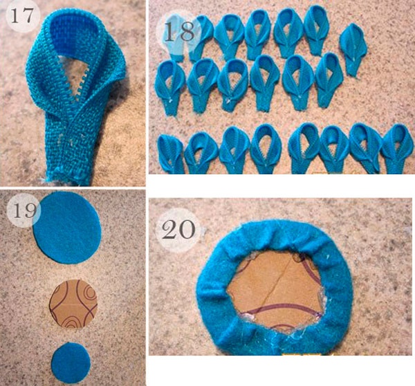 Великолепные цветы из молнии: мастер-класс