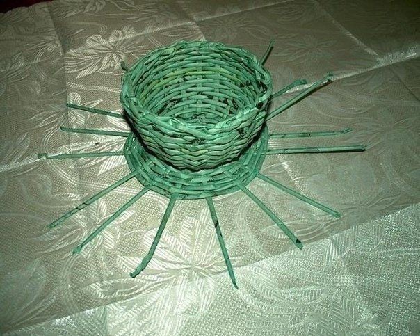 Декоративные чашки из газетных трубочек