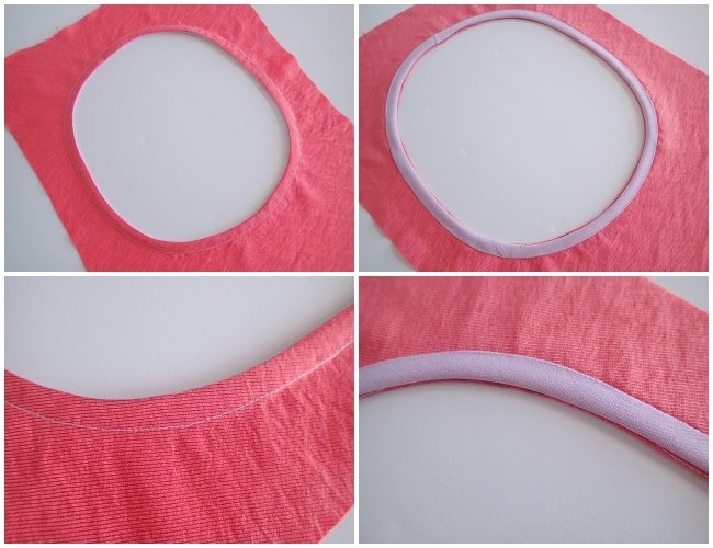 Обработка горловины косой бейкой