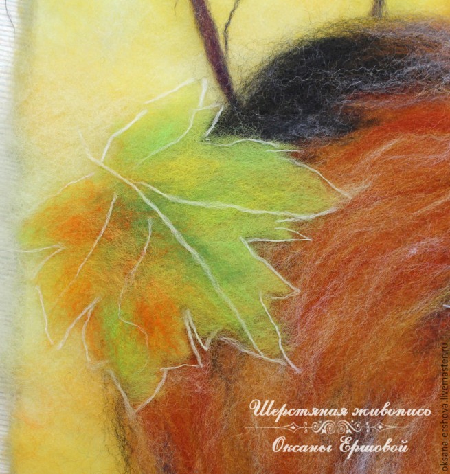 Картина из шерсти "Кот"