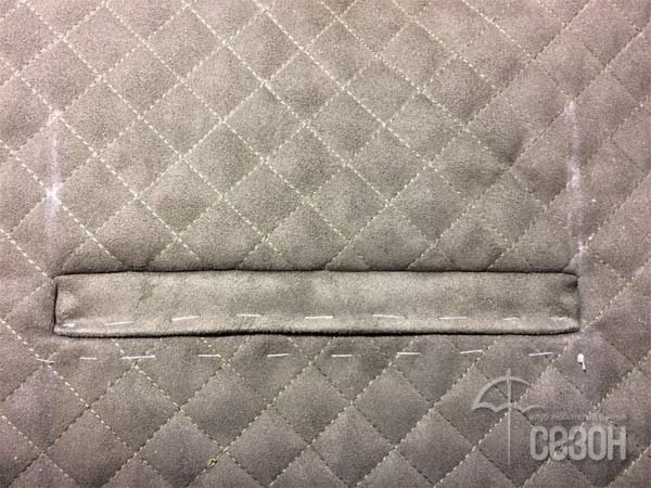 Карман с листочкой на молнии