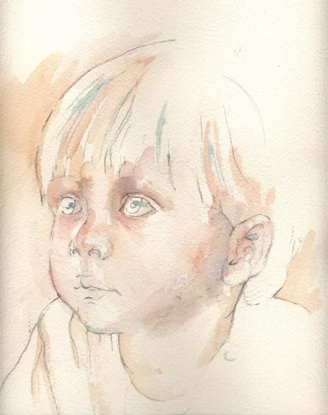​Рисуем портрет ребенка акварелью