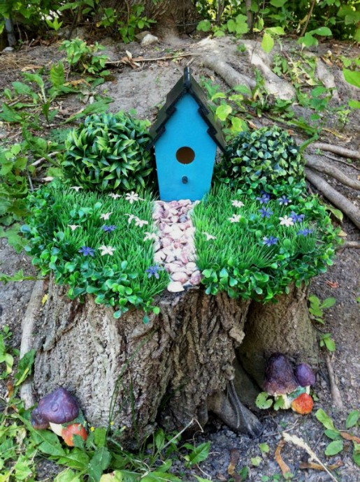 Идеи для украшения пней