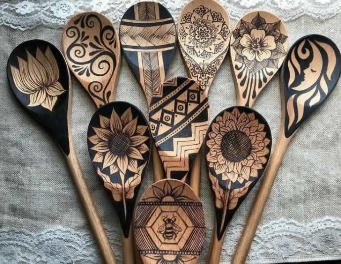 Выжигание на ложках