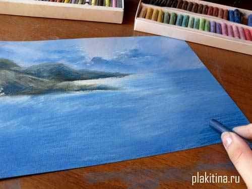 Морской пейзаж: пастель
