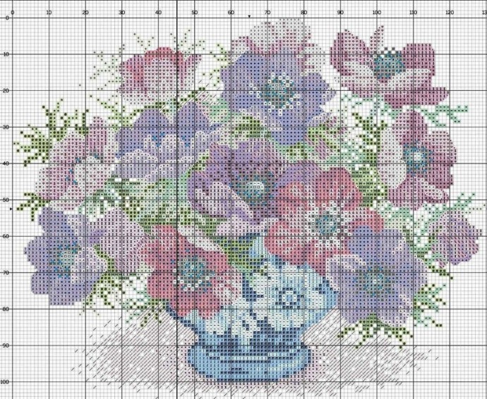 Схемы прекрасных цветов для вышивки