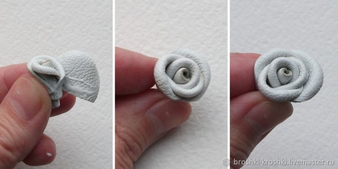 Брошь из кожи и меха