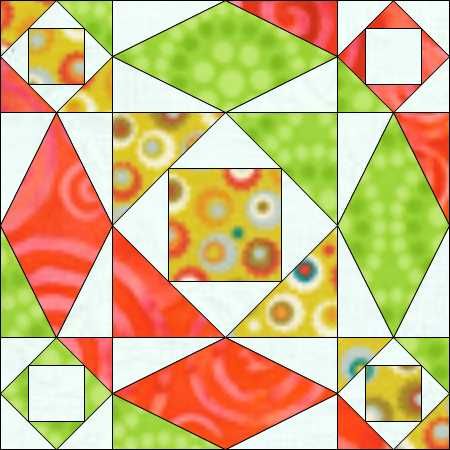 Образцы лоскутных блоков с использованием квадратов и треугольников, ромбов и шестиугольников