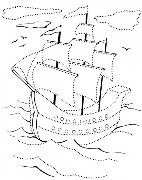 Вышивка изонитью: парусники