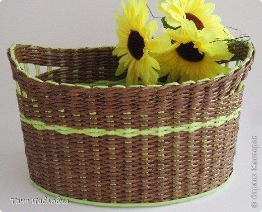 ​Корзина из газетных трубочек