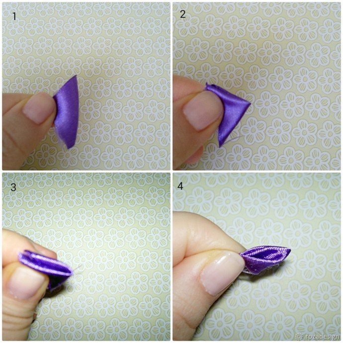 Брошь-цветок канзаши