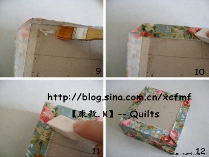 Шкатулочка из картона и ткани