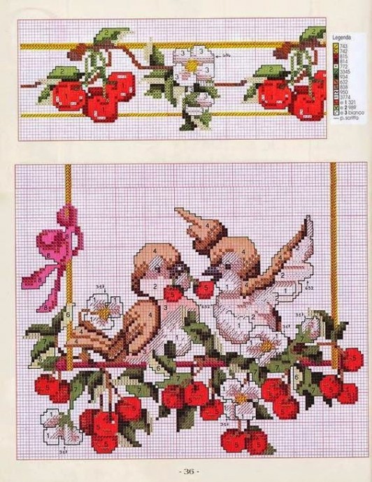 Весенние птички в вышитых картинах