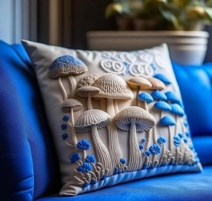 Грибы в технике объёмной вышивки: идеи для вдохновенного творчества