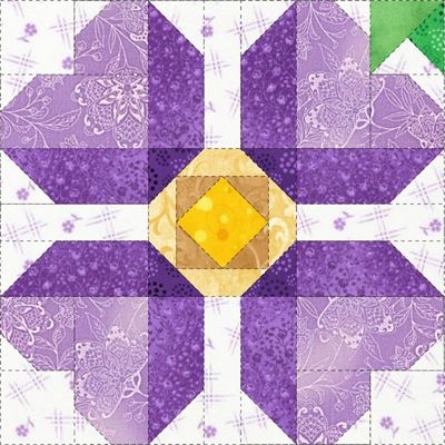 Цветочное лоскутное одеяло: шаблоны блоков