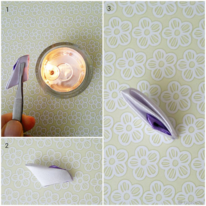 Брошь-цветок канзаши