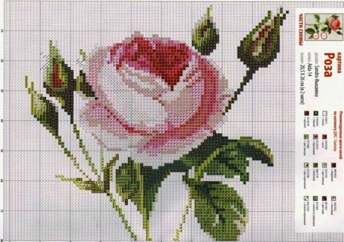 Подборка схем и идей вышивки с розами