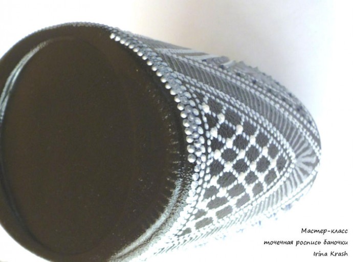Точечная роспись баночки Точечная роспись баночки