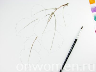 Осенние листья акварелью