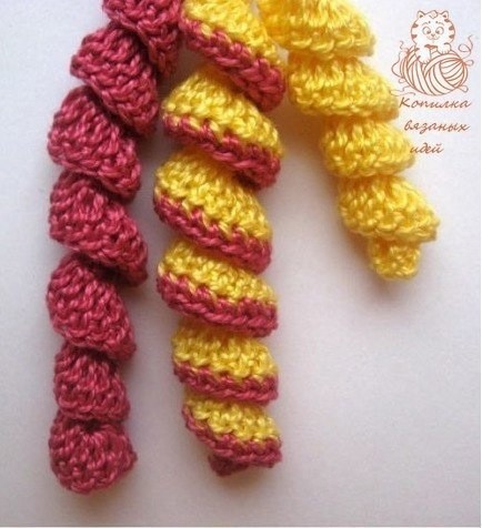 Спиральки, связанные крючком