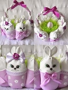 Мягкиe корзинки c зайчиками