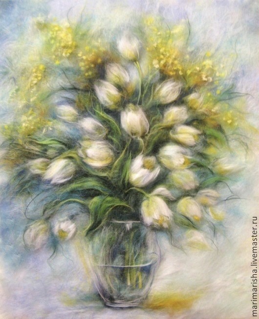 ​Восхитительные букеты в технике шерстяной акварели: идеи для творчества