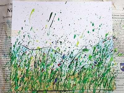 Рисуем полевые цветы в простой технике