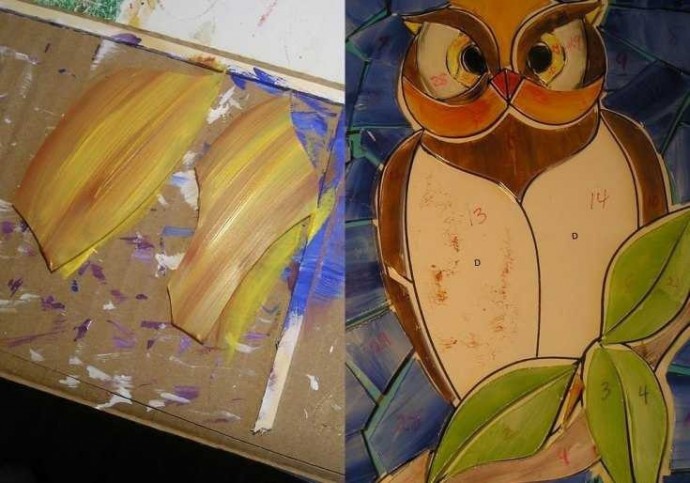 ​Стеклянная мозаика "Сова"