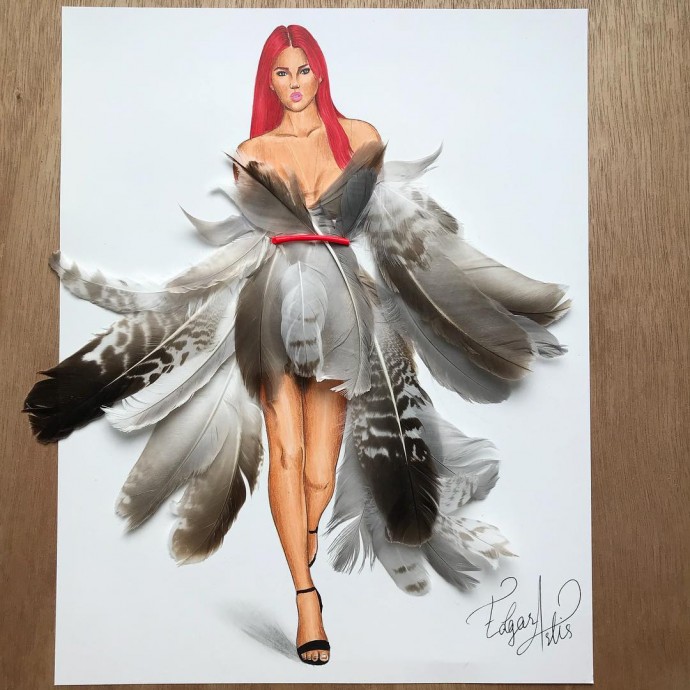 Волшебные платья из пёрышек: идеи для творческого вдохновения