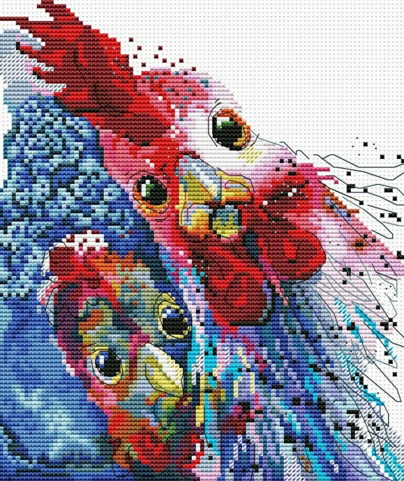 Вышиваем куриную семейку