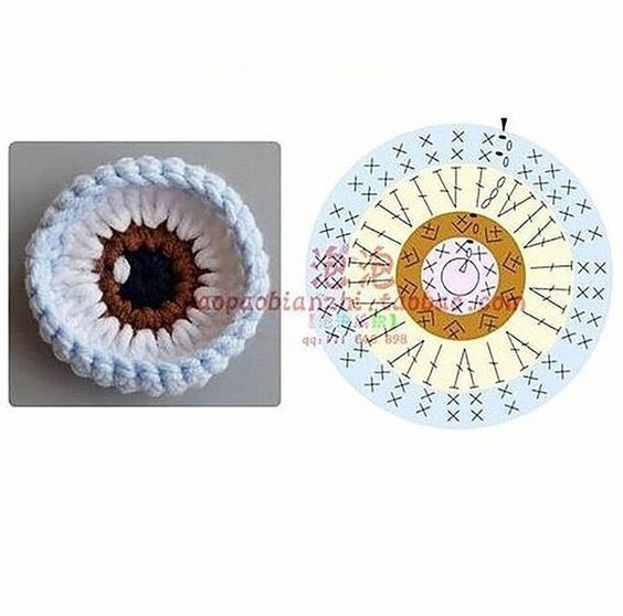 Оформление красивых глазок для вязаных кукол