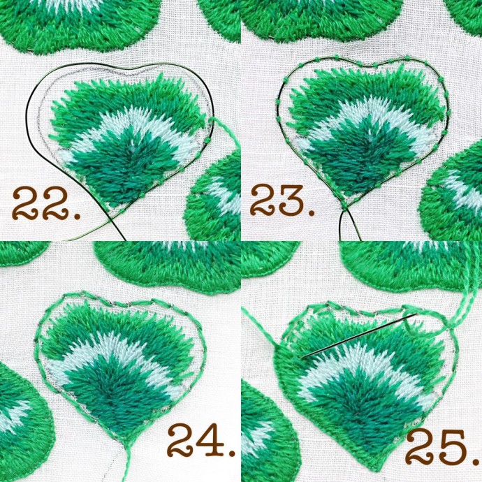 Брошь "Клевер на удачу" в технике stumpwork